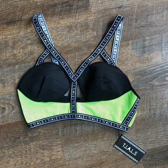 New This is a Love Song T.I.A.L.S Neon Green Bra - Picture 3 of 4
